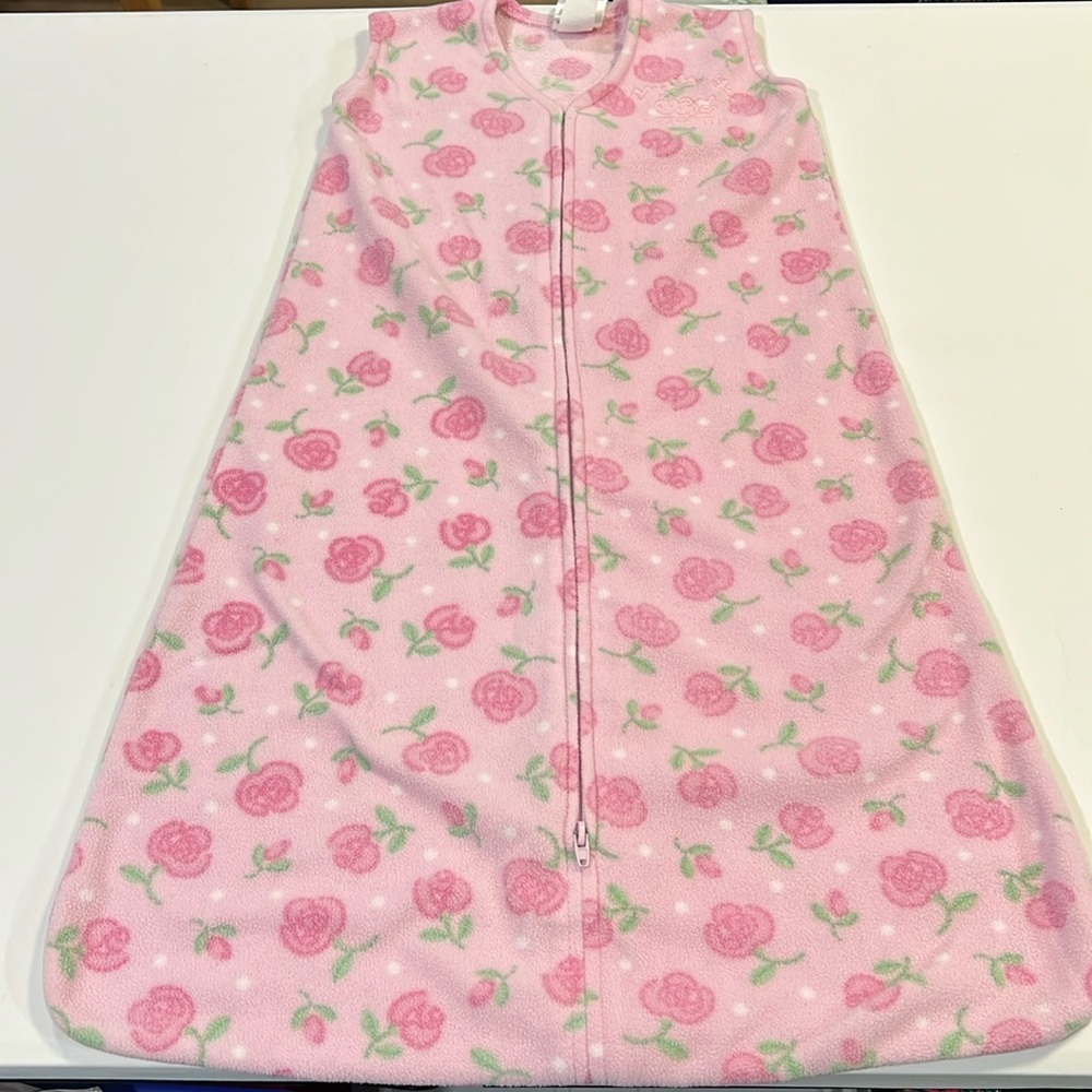 Sleep Sack - 6-12 month, 16-24 lbs, pink and green roses sack